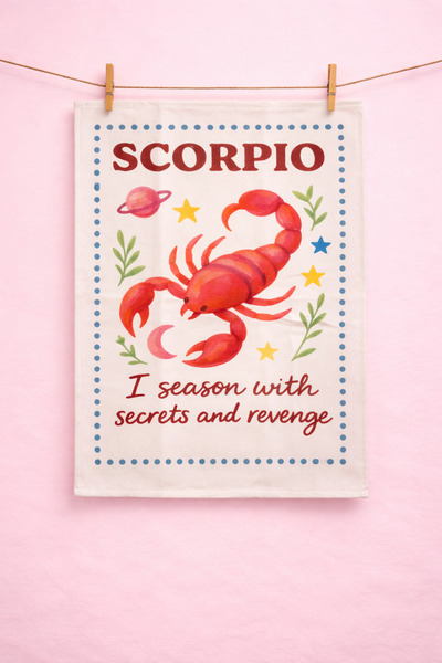 Typoniq Zodiac Scorpio Cotton 2-Piece Kitchen Towel (40X50 cm)