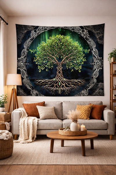 Vendini Kaliteli Kumaş, Canlı Renkler Duvar Halısı Duvar Örtüsü Wall Tapestry