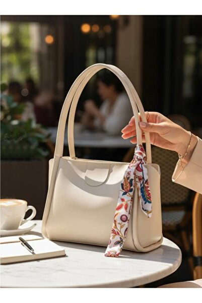 GünayModa Vizon Renk Yeni Fularlı Kol Çanta