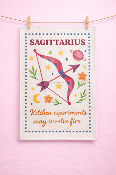 Typoniq Zodiac Sagittarius Cotton 2-Piece Kitchen Towel Set (40X50 cm)