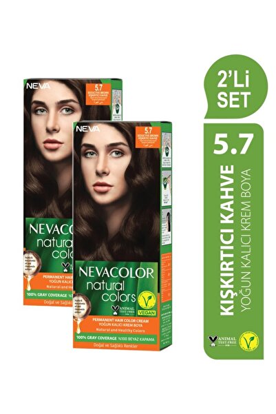 Neva Color Natural Colors 2'Lİ SET 5.7 KIŞKIRTICI KAHVE Kalıcı Krem Saç Boyas...