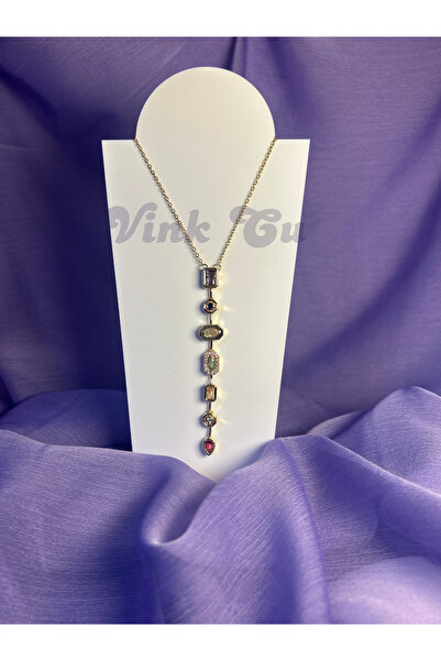 Vink Cu قلادة على شكل حرف Y من الفولاذ المقاوم للصدأ مكونة من 7 عناصر ملونة ب...