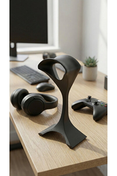 Fandora Modern Minimalist Masaüstü Kulaklık Standı - Gamer Headset Askısı Tutucu Siyah