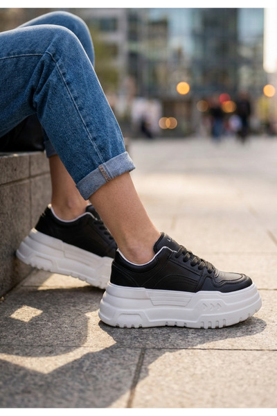 Lufian Pantofi de damă Darla din piele naturală, clasici, cu talpă înaltă, pantofi casual, negri 121230020