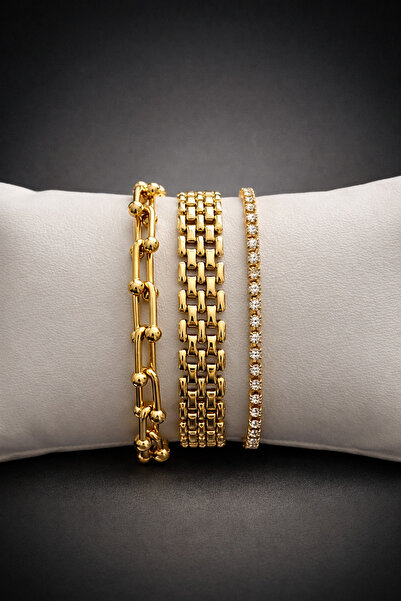 Gold Plated Stylish Design Bracelet Set