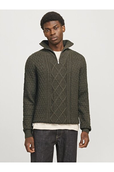 Jack & Jones Premium Strickjacke mit Viertelreißverschluss Einfarbig Strickja...