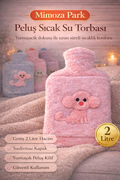 M Mimoza Park Peluş Kılıflı Köpek Emojili Sıcak Su Torbası 2 Litre
