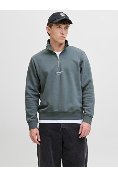 Jack & Jones Hanorac cu jumătate de fermoar imprimat