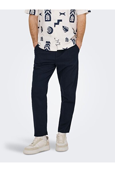 Only & Sons Chino Hose ONSLEO Verjüngt und verkürzt Leinen Chino Hose