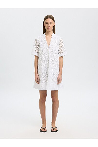 SELECTED Minikleid Broderie Anglaise