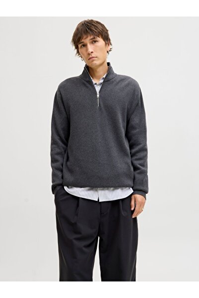 Jack & Jones Premium Strickjacke mit Viertelreißverschluss Einfarbig Strickja...