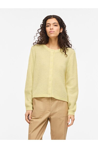 VILA Strickjacke VILORY Rundhals