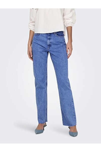 ONLY Straight-Fit jeans ONLRILEY Hohe Taille Gerade geschnitten Jeans