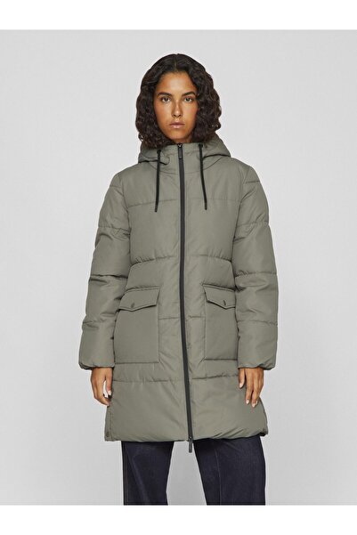 VILA Puffermantel mit Kapuze