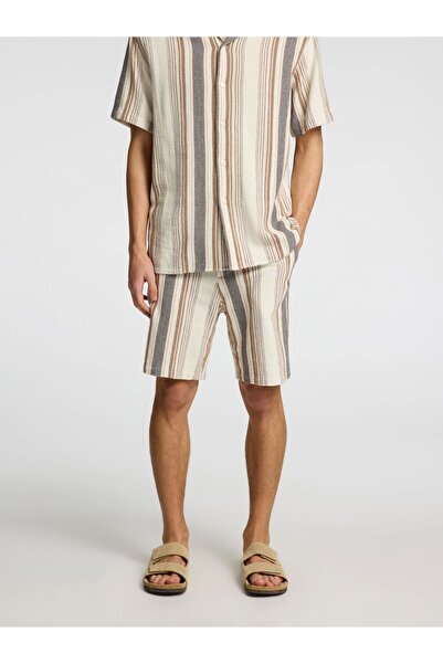 Selected Homme Shorts Gestreiftes Baumwoll