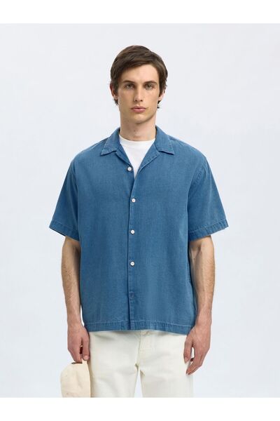 SELECTED Jeanshemd Kurzarm