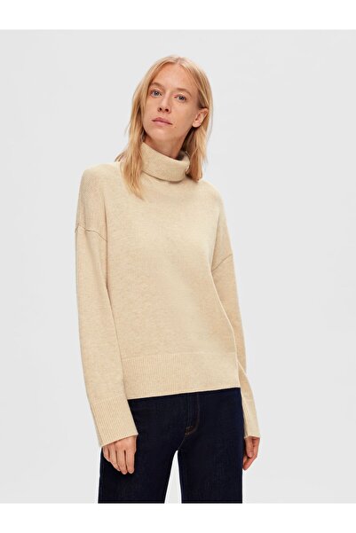 Selected Femme Pullover Wollgemisch Rollkragen