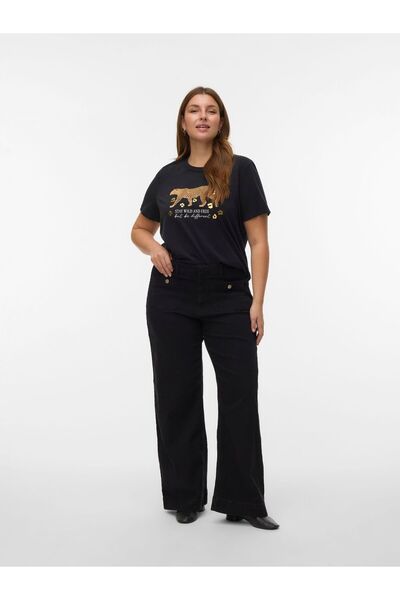 Veromoda Curve Weit geschnitten VMCKAYLA Hohe Taille Weiter Beinschnitt Jeans