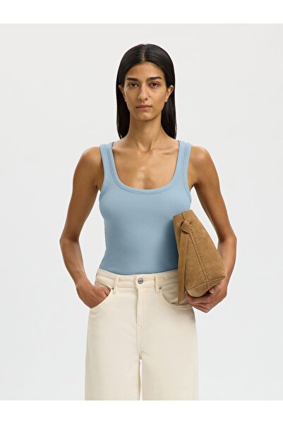 Selected Femme Tanktop Rippmuster Baumwoll