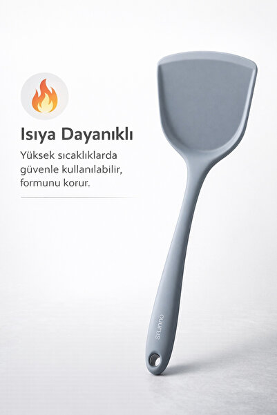 Single 5 Parça Sert Uçlu Isıya Dayanıklı Spatula-Kevgir-Pilav-Kepçe-Derin Kaşık Seti