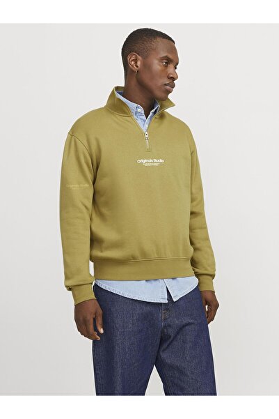 Jack & Jones Sweatshirt mit halbem Reißverschluss Text Sweatshirt mit halbem ...