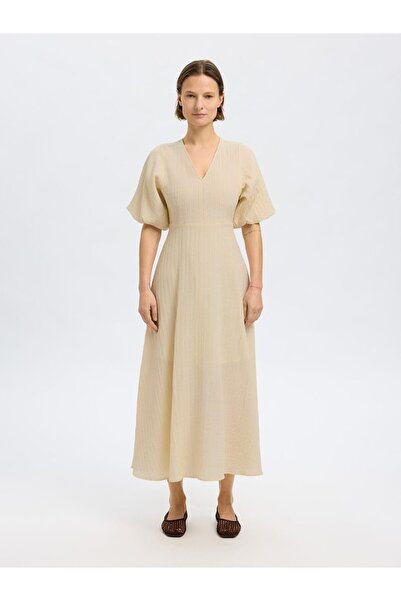 Selected Femme Maxikleid Ballonärmel