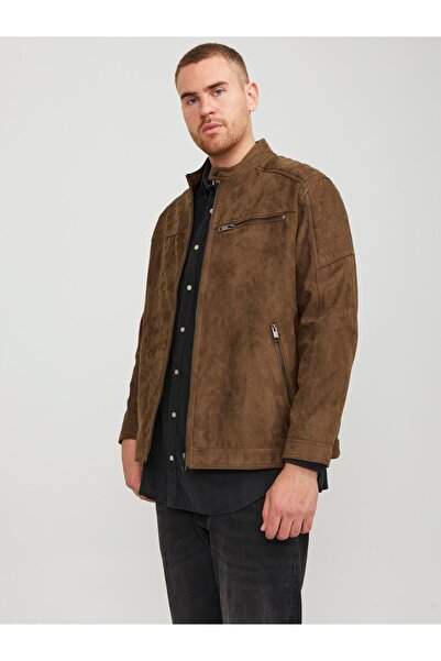 Jack & Jones Plus Bikerjacke in Lederoptik Plus Size Bikerjacke in Lederoptik