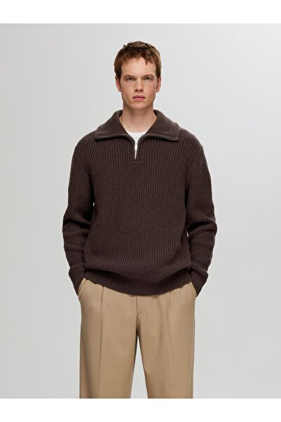 Selected Homme Half-zip Pullover Wollgemisch Strick