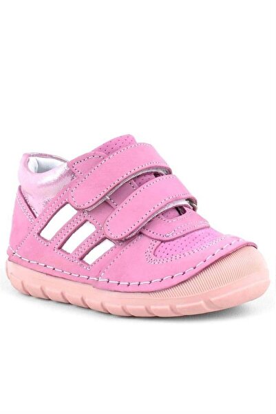 Rakerplus حذاء Grizzy من الجلد الطبيعي باللون الوردي للخطوة الأولى للفتيات ال...