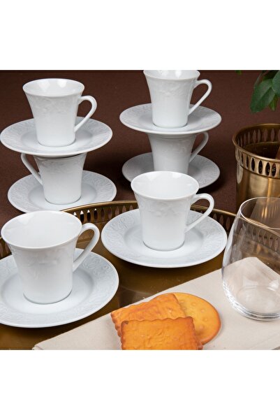 Güral Porselen Bahar Dalı 12 Parça 6 Kişilik Türk Kahvesi Takımı