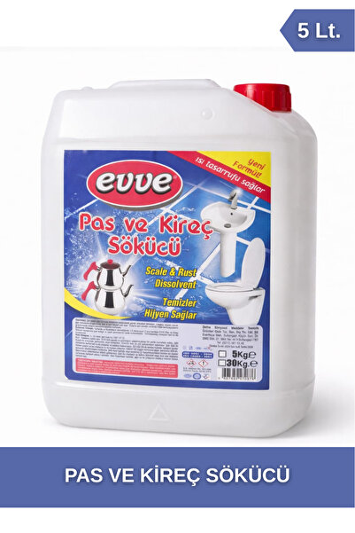evve Pas ve Kireç Çözücü 5 Litre Güçlü Banyo Mutfak Fayans Temizleyici
