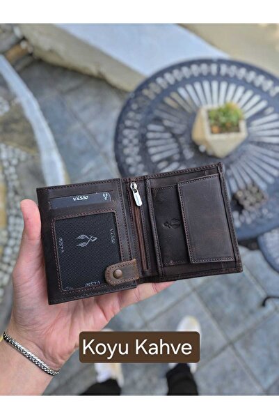 Visso leather VİSSO 111 isme özel HAKİKİ DERİ BOZUK PARA BÖLMELİ CÜZDAN ERKEK...