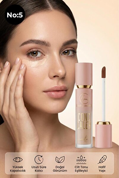 MUJGAN Likit Concealer Lucky Model - Yüksek kapatıcılık, Doğal Görünüm NO:5