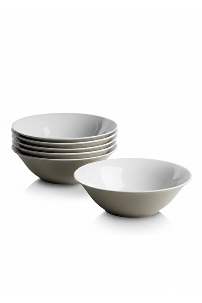 British Chef طقم أوعية حساء بيضاء سادة من ٦ قطع | آمنة للاستخدام في غسالة الأ...