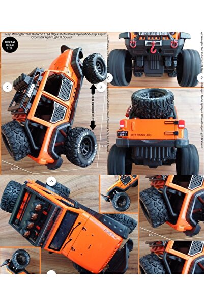 OYUNCAKSAHİLİ Jeep Wrangler Tarz Rubicon 1:24 Ölcek Metal 19x12cm Koleksiyon ...