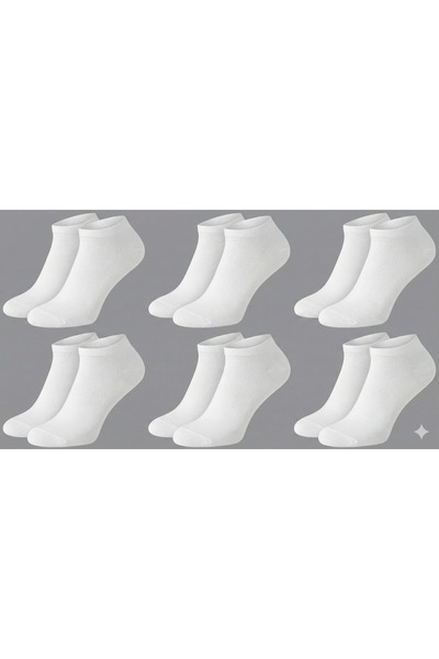 Üstünel çorap 6 Çift ( BEYAZ ) Lüks Pamuklu Patik Çorap - Terletmez Koku Yapm...