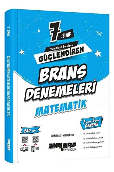 Ankara Yayıncılık 7. Sınıf Matematik Güçlendiren Branş Denemeleri Ankara Yayı...