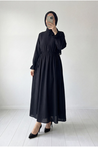 MİHRA STORE Φόρεμα Almina Müslin με διακοσμητικές κορδέλες και κορδόνια-NA241...