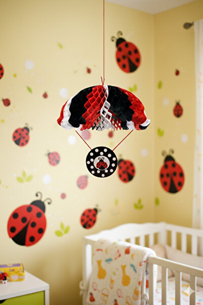 Deniz Party Store مظلة سقف لدعسوقة 60 سم 1 قطعة