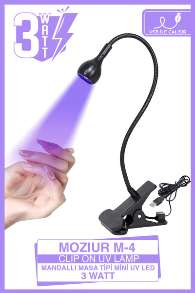 MOZIUR M-4 Masa Sabitlemeli Mandallı Mini Uv Led Kurutucu