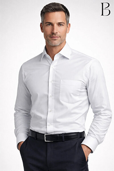 BURSPA Relaxed Fit Classic Cotton Men's Dad Shirt