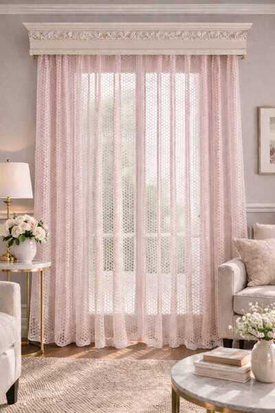 Belvedere Dekoratif File 1x3 Sık Pile Tül Perde