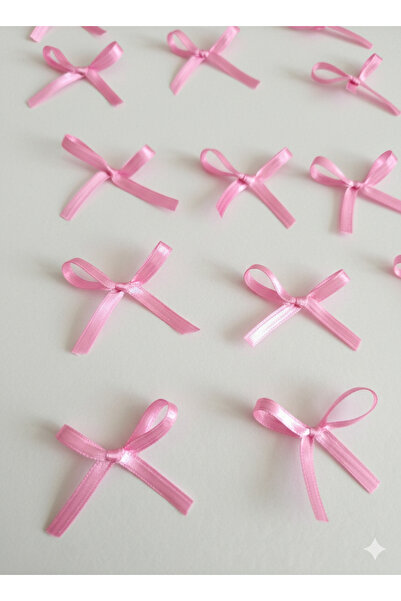 Esram Butik حلوى الزفاف، زينة بالونات، زينة فيونكة، شريط وردي 6 مم، 50 قطعة