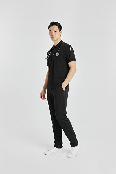 Nur Medikal Giyim Zulu model crni polo ovratnik Sa likrom muški set uniformi ...