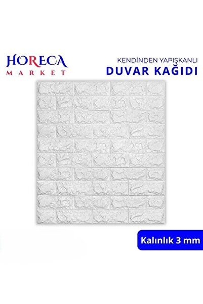 HORECA MARKET Kendinden Yapışkanlı Duvar Kağıdı Panel Strafor Köpük Brick Whi...