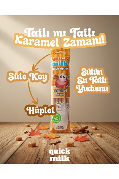 QUİCK MİLK KARAMELLİ SİHİRLİ PİPET 5'Lİ