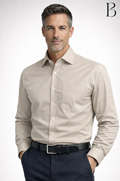 BURSPA Relaxed Fit Classic Cotton Men's Dad Shirt
