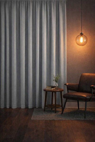 BD beyaz dokuma Perdele termică opace gri deschis, rezistentă la lumină (L X L)