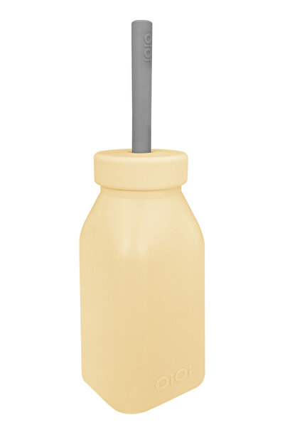 OiOi Silikon Şişe+Pipet 11x23,5x5,8 cm Mellow Yellow / Powder Grey Sarı 6 ay+