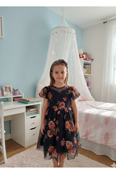 Retro Women Μαύρο λουλουδάτο βραδινό φόρεμα για κορίτσια - φόρεμα πριγκίπισσα...